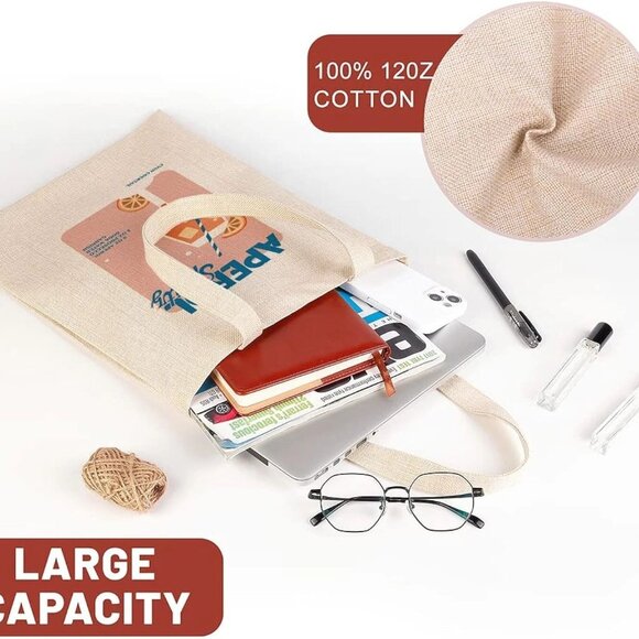 Aperol Spritz Tote Canvas Tote Bag Reusable Grocery Bag Book Tote - Picture 5 of 6
